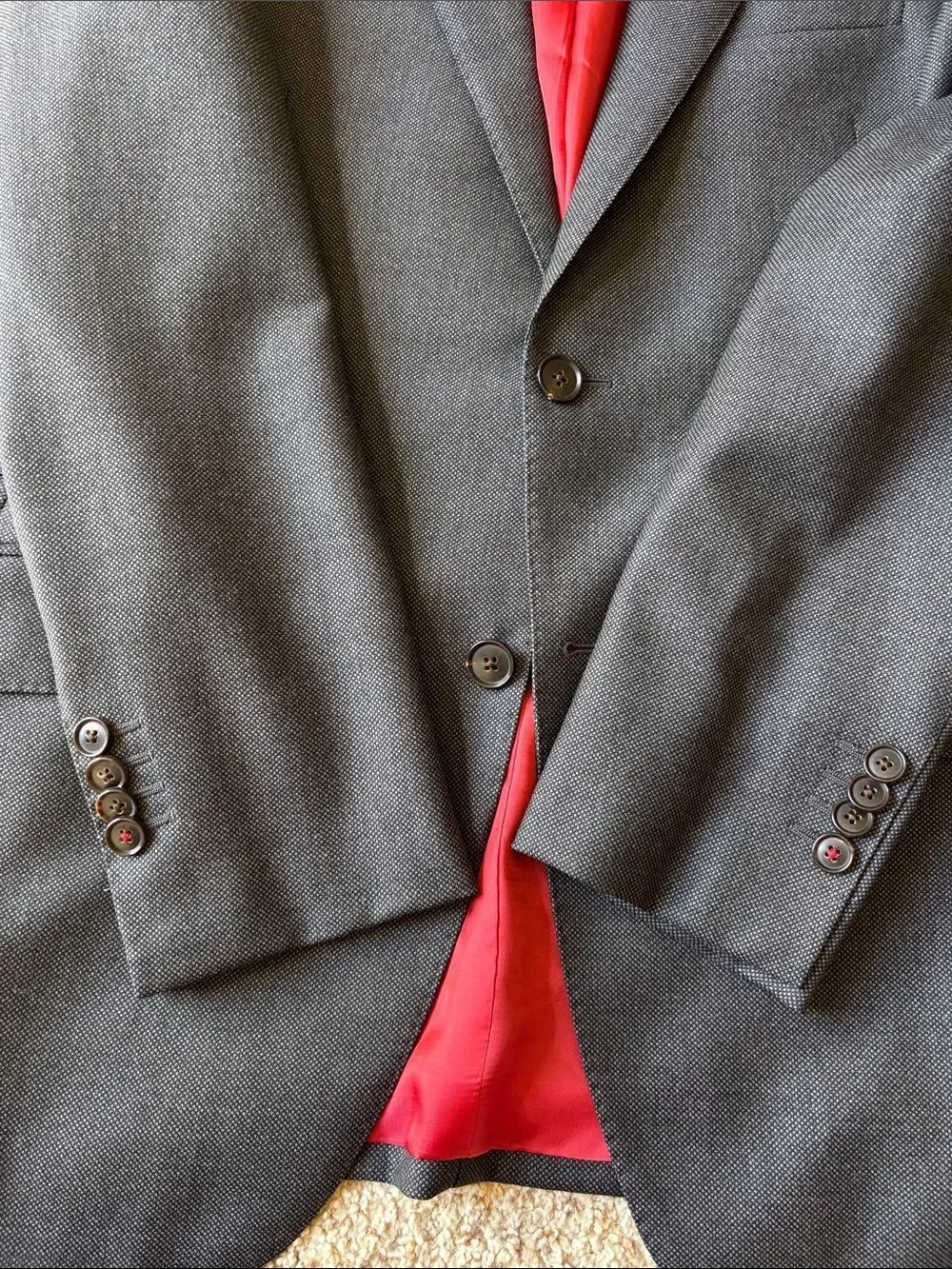 SuitSupply Men’s Gray Birdseye Wool 2 Btn Blazer Sport Coat Jacket Eu 46 US 36